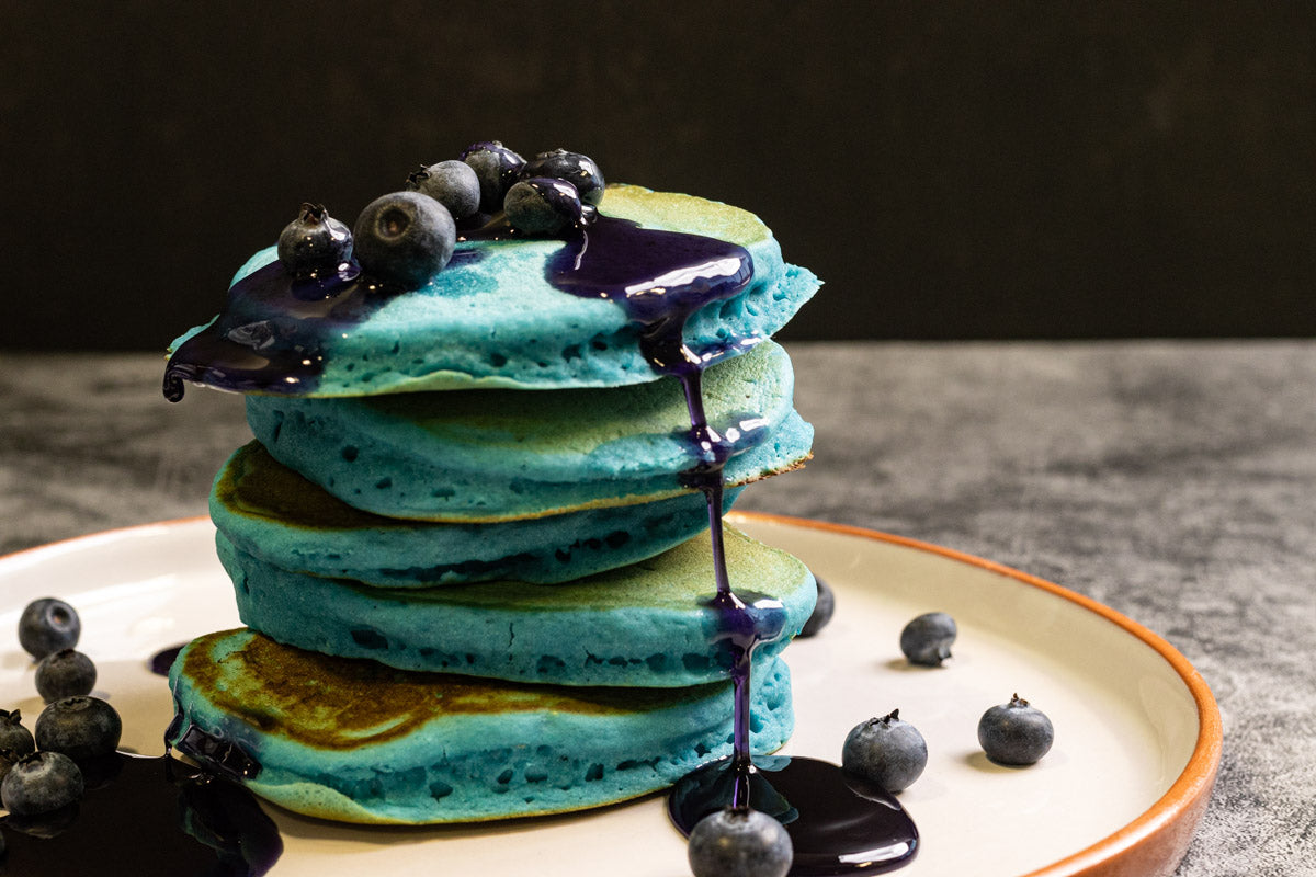 Blue Pancakes on a plate
